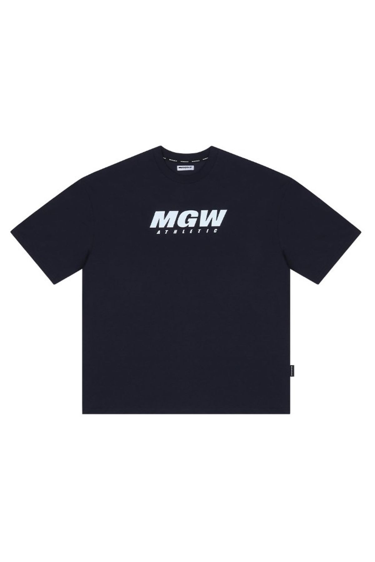 머스콜로(MUSCOLO) [MGW] CP 세미오버핏 반팔 티셔츠 네이비 화이트