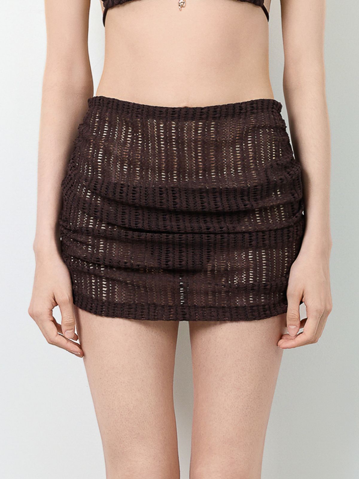 로에(LEAUET) Carmen Brown Knit Mini Skirt