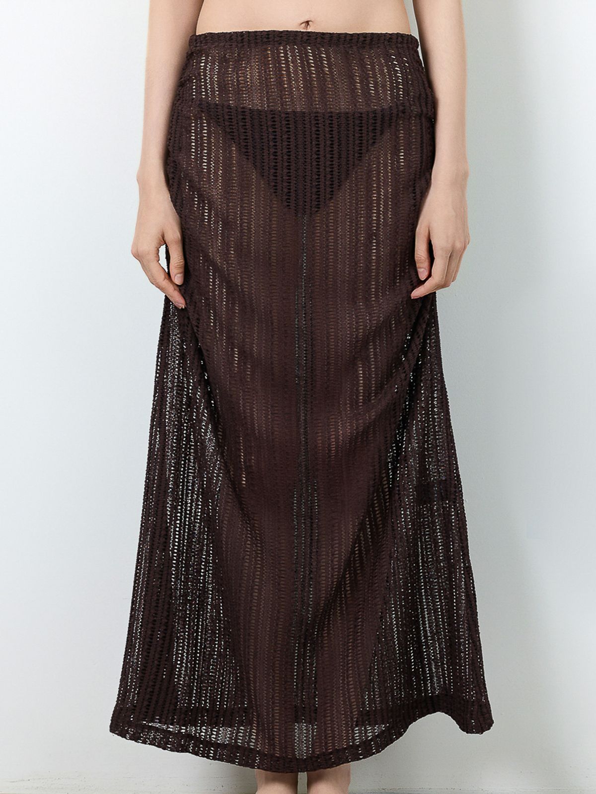 로에(LEAUET) Carmen Brown Knit Maxi Skirt