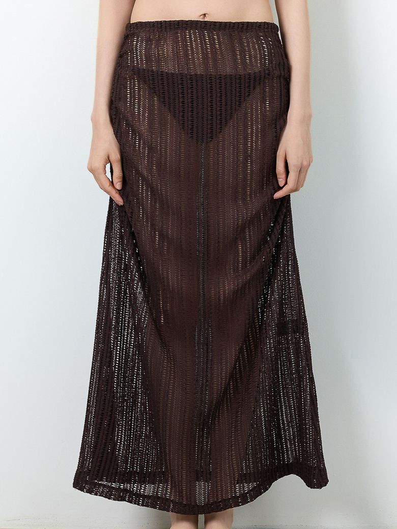 Carmen Brown Knit Maxi Skirt