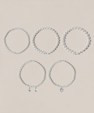 925 실버 탄생석 스와로브스키 진주 비즈 팔찌 4mm 5mm 6mm