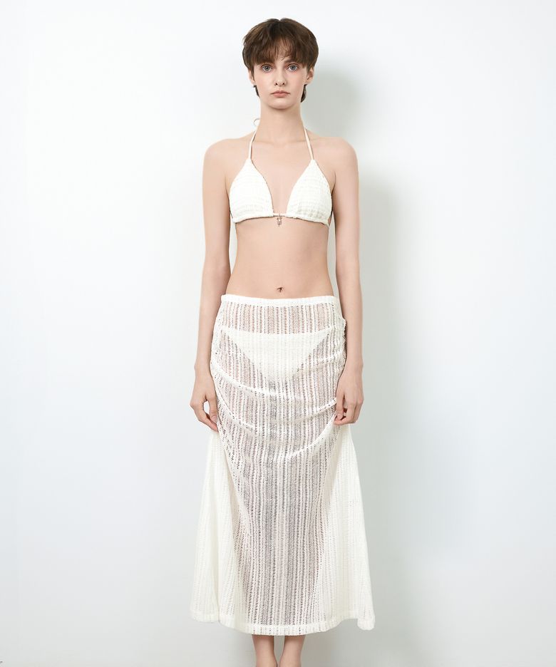Carmen Knit Bikini + Maxi Skirt SET (3pcs) 2colors