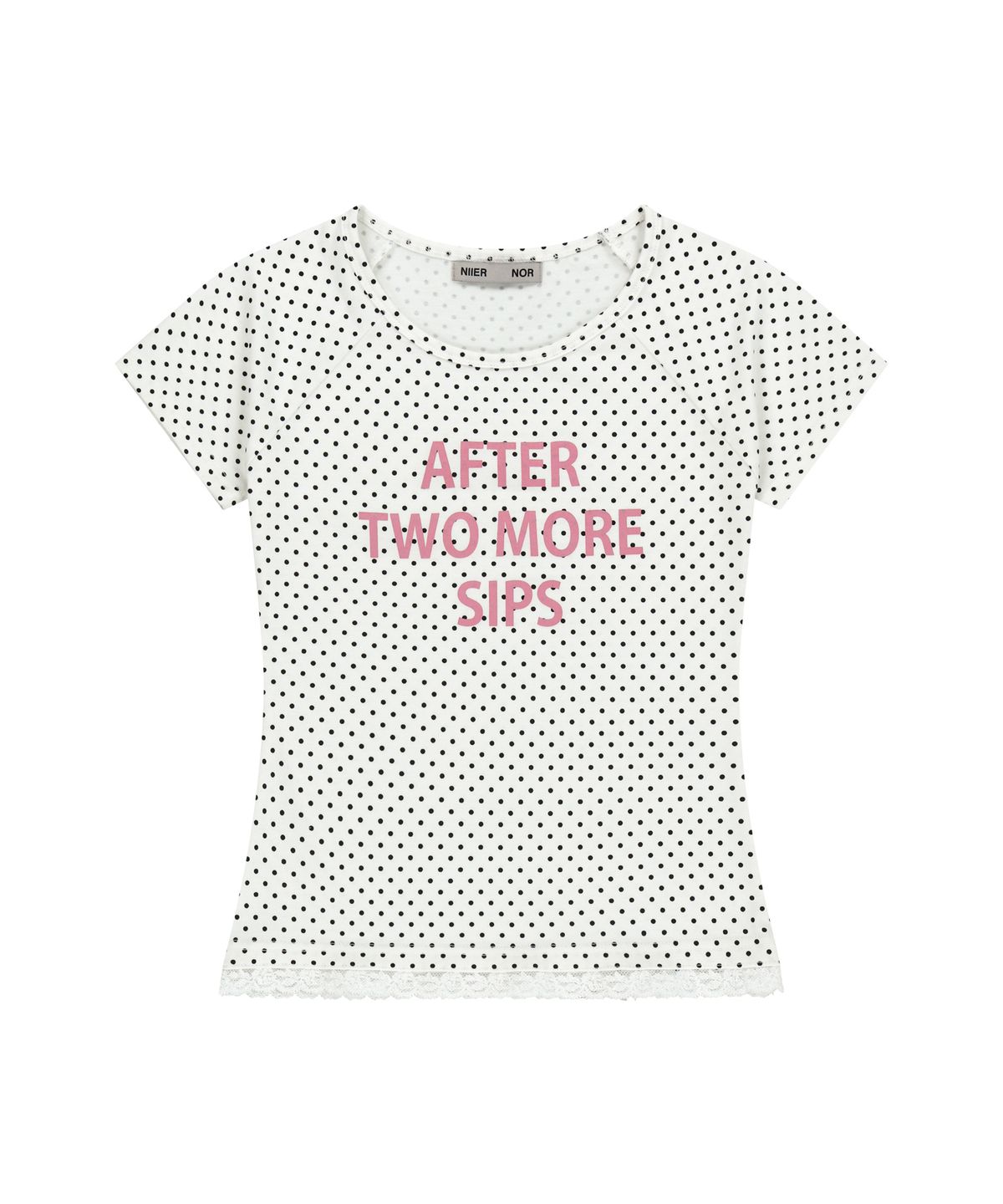 니어노어(NIIER NOR) DOT LETTERING SLIM TEE_WHITE