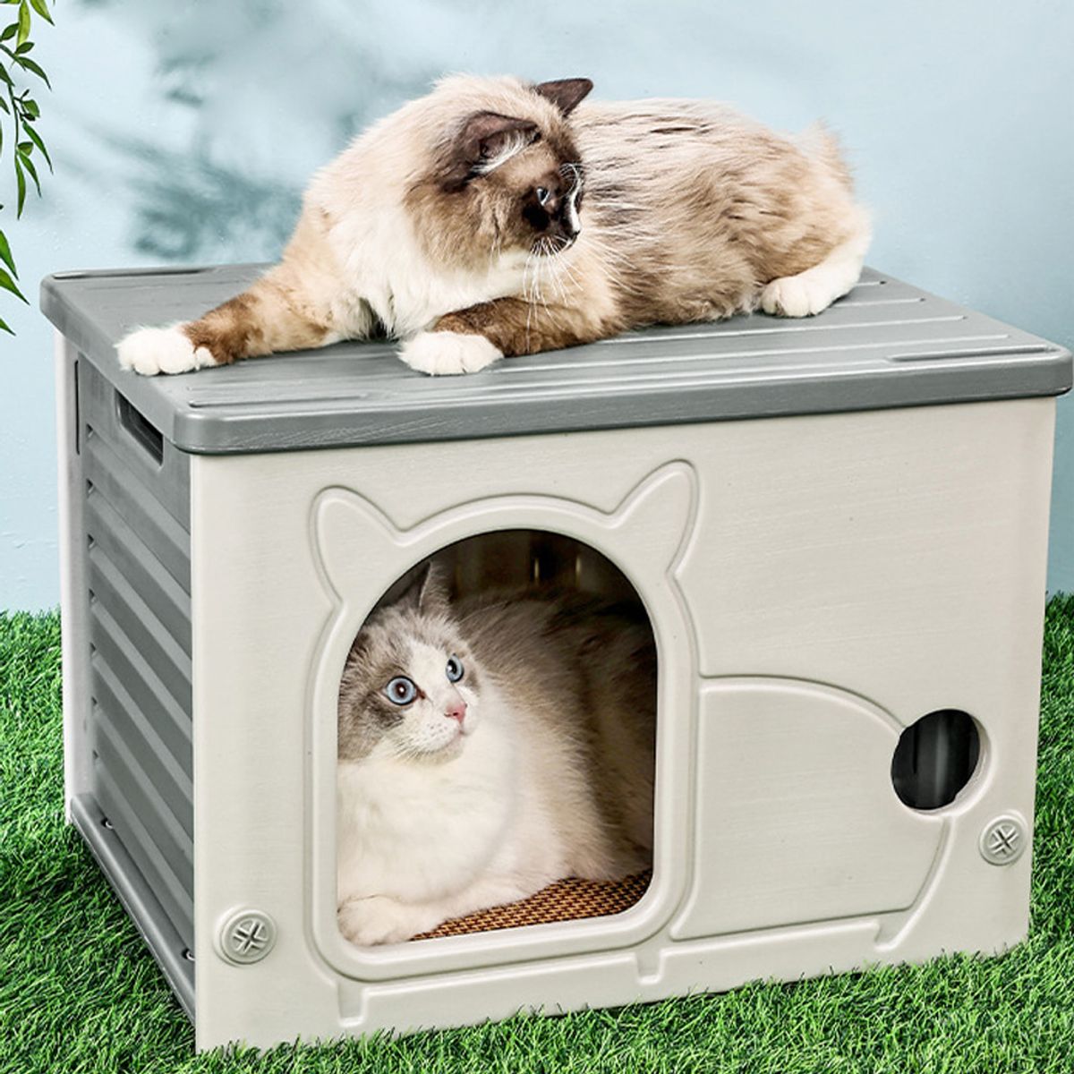 개과천선(GAEKWACHEONSUN) 코비아 고양이 하우스 그레이