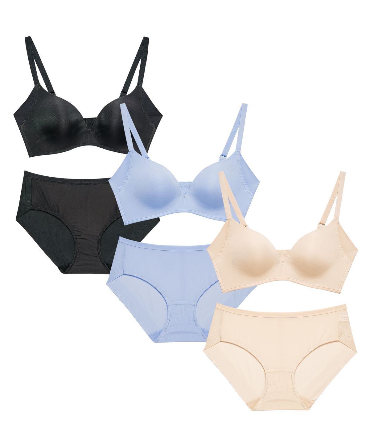 플레이텍스(PLAYTEX) [3PACK] 노와이어 시크릿 누디핏 브라팬티 세트