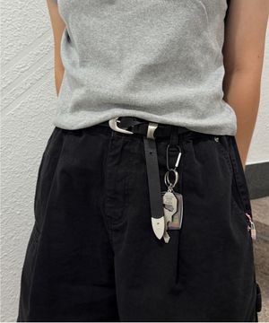 라운드 버클 무광실버 벨트 18미리