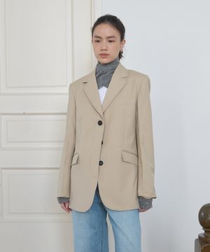 SINGLE HIDDEN JACKET_LIGHT BEIGE