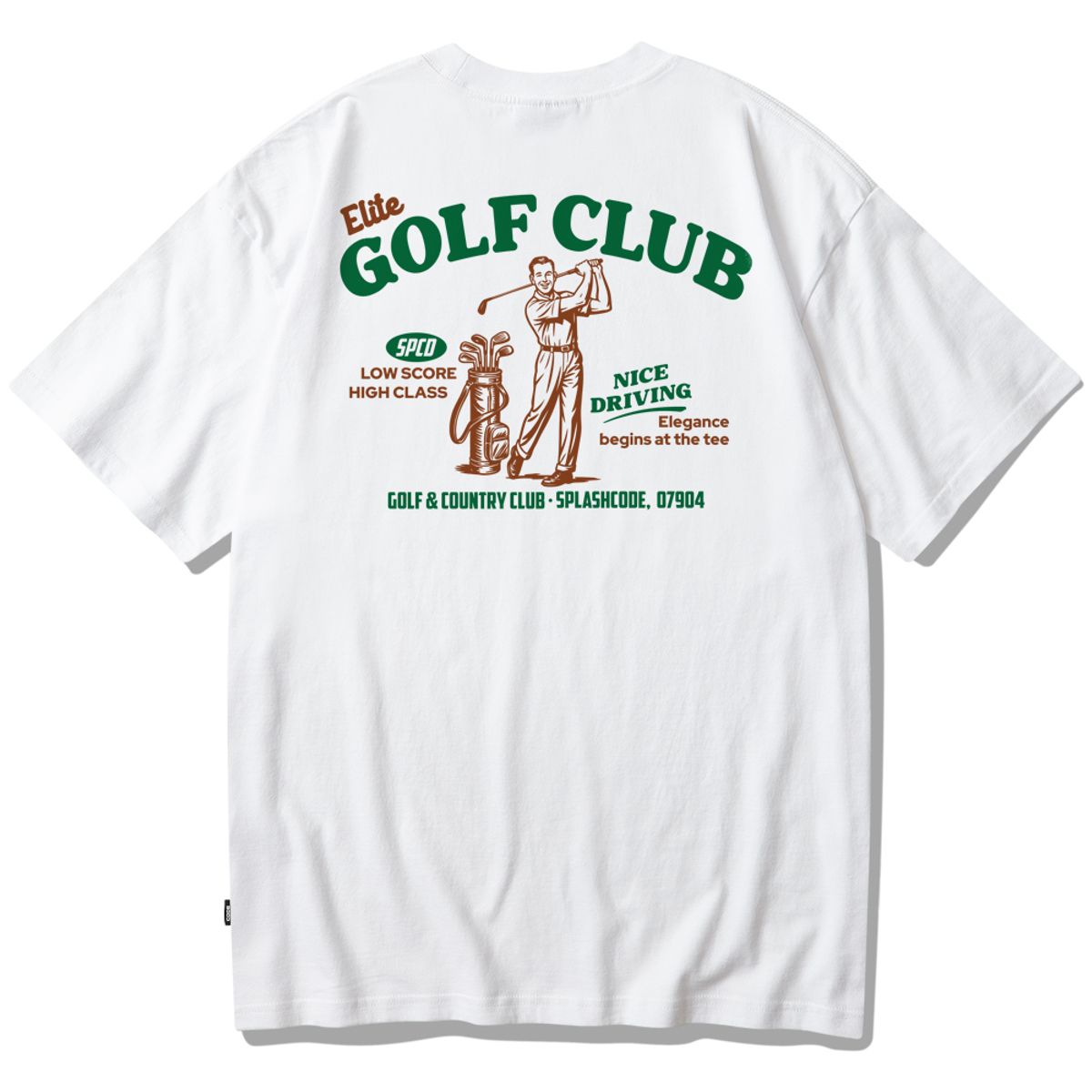 스플래시코드(SPLASHCODE) 반팔 티셔츠 화이트 - 엘리트 골프 클럽(Elite Golf Club)