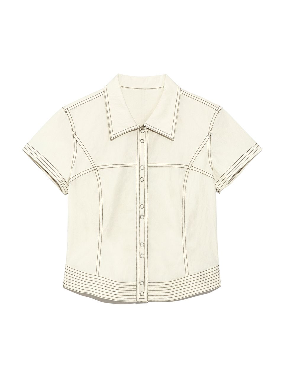 Matin Kim☆STITCH POINT SLIM SHIRKET MUSINSA | MATIN KIM STITCH POINT SLIM SHIRKET IN LIGHT BEIGE