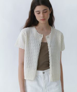 Skashi button half cardigan