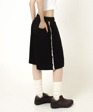 Lace Track Bermuda Shorts Black