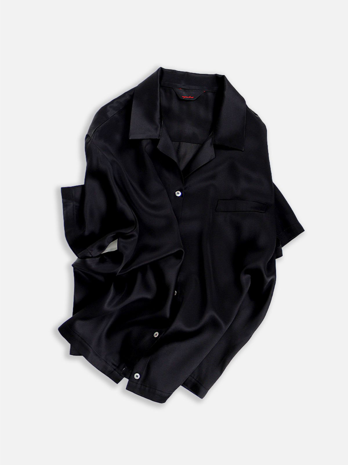 애니타임로릭(ANYTIME LOREAK) LILIUM SILK SHIRT - BLACK