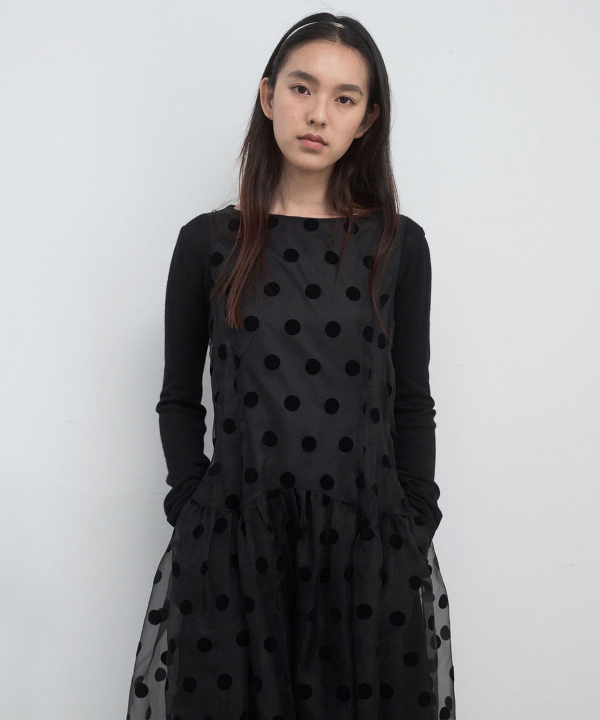 마조네(MA JOURNEE) BACK HOLE DRESS_DOT