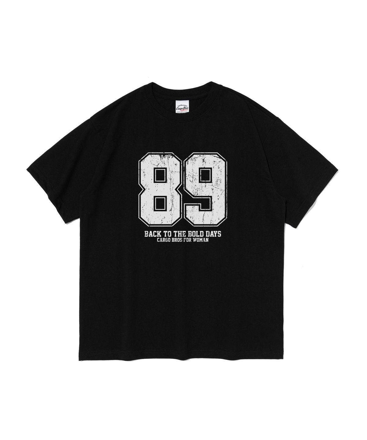 카고브로스 포 우먼(CARGOBROS FOR WOMAN) 레트로 넘버 로고 반팔 티셔츠 (블랙)