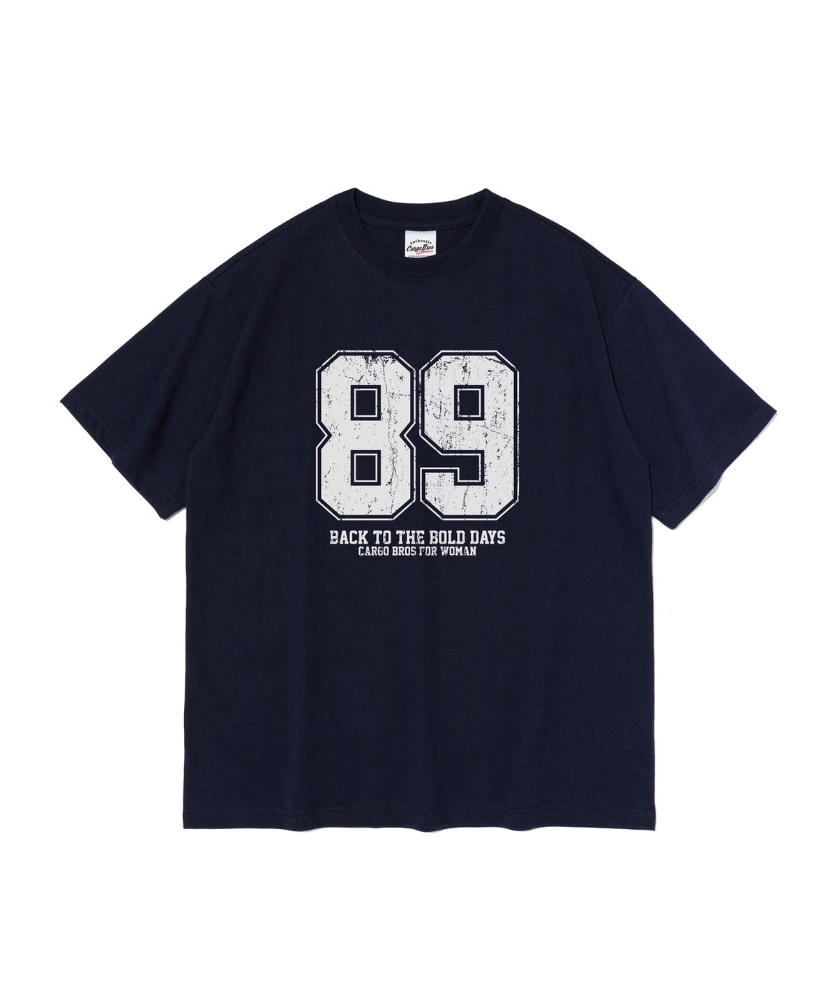 카고브로스 포 우먼(CARGOBROS FOR WOMAN) 레트로 넘버 로고 반팔 티셔츠 (네이비)