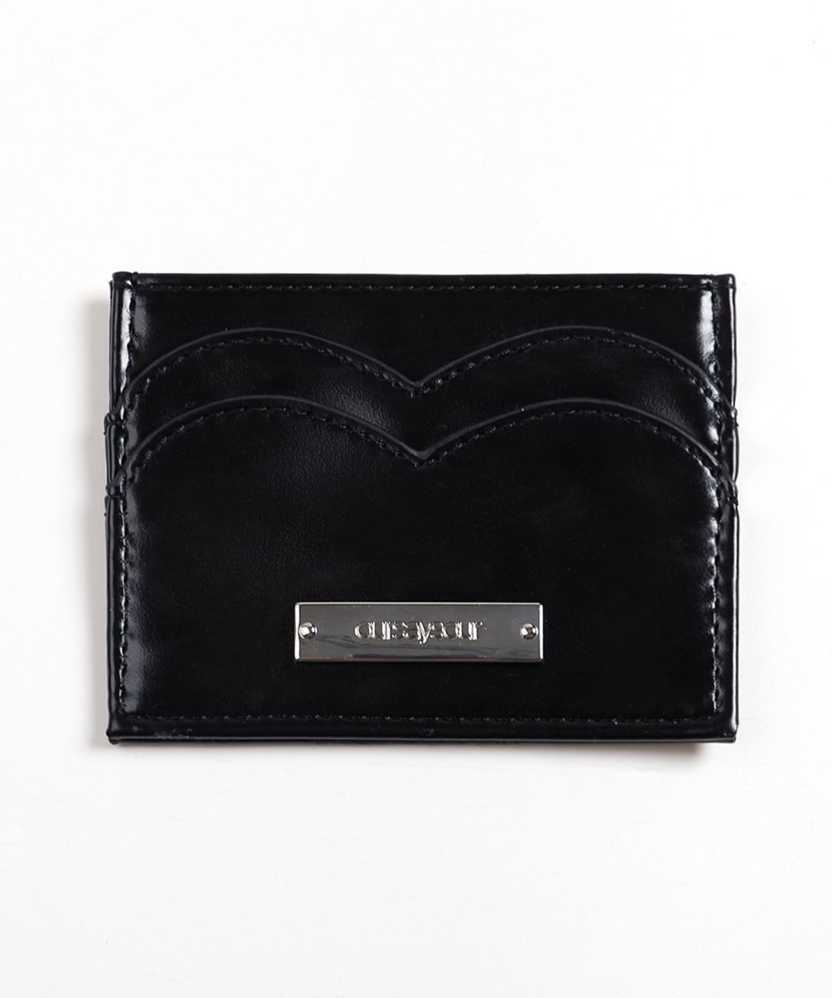 아워세이아워(OURSAYSOUR) FLOWER LOGO SLIM CARD WALLET IN BLACK