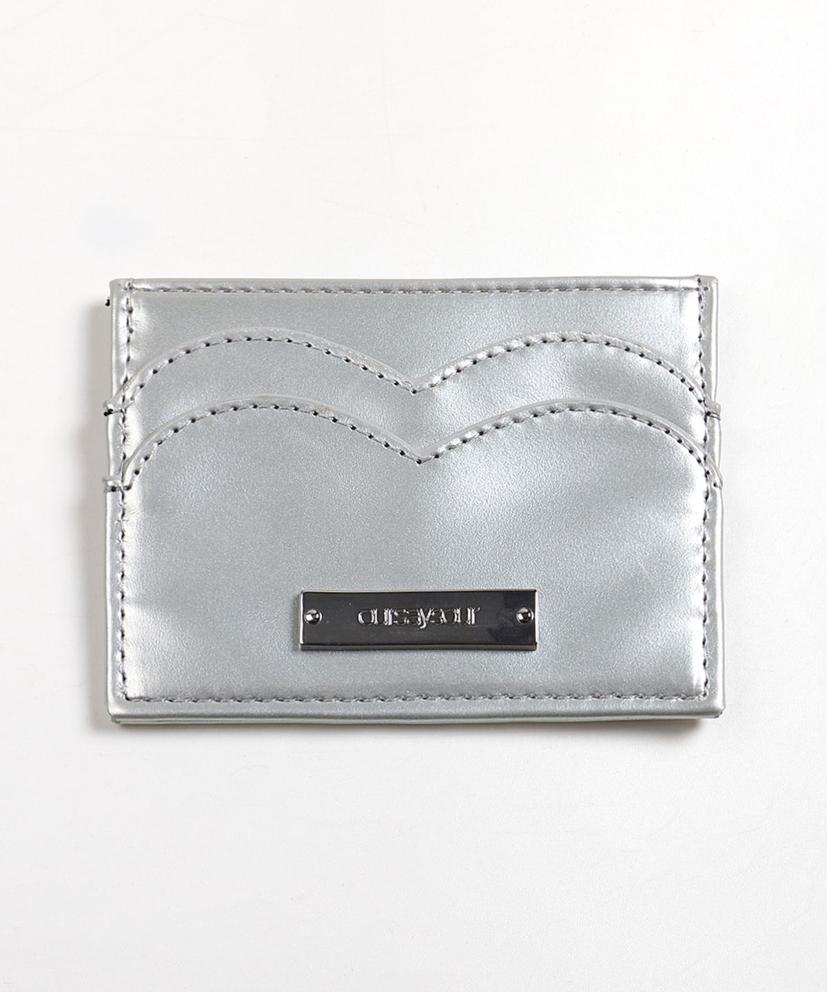 아워세이아워(OURSAYSOUR) FLOWER LOGO SLIM CARD WALLET IN SILVER