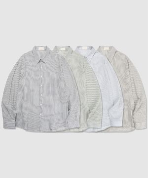 썸머 빈티지 베이 스트라이프 셔츠