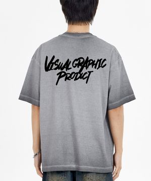 페이드 피그먼트 그래피트 로고 반팔티 그레이