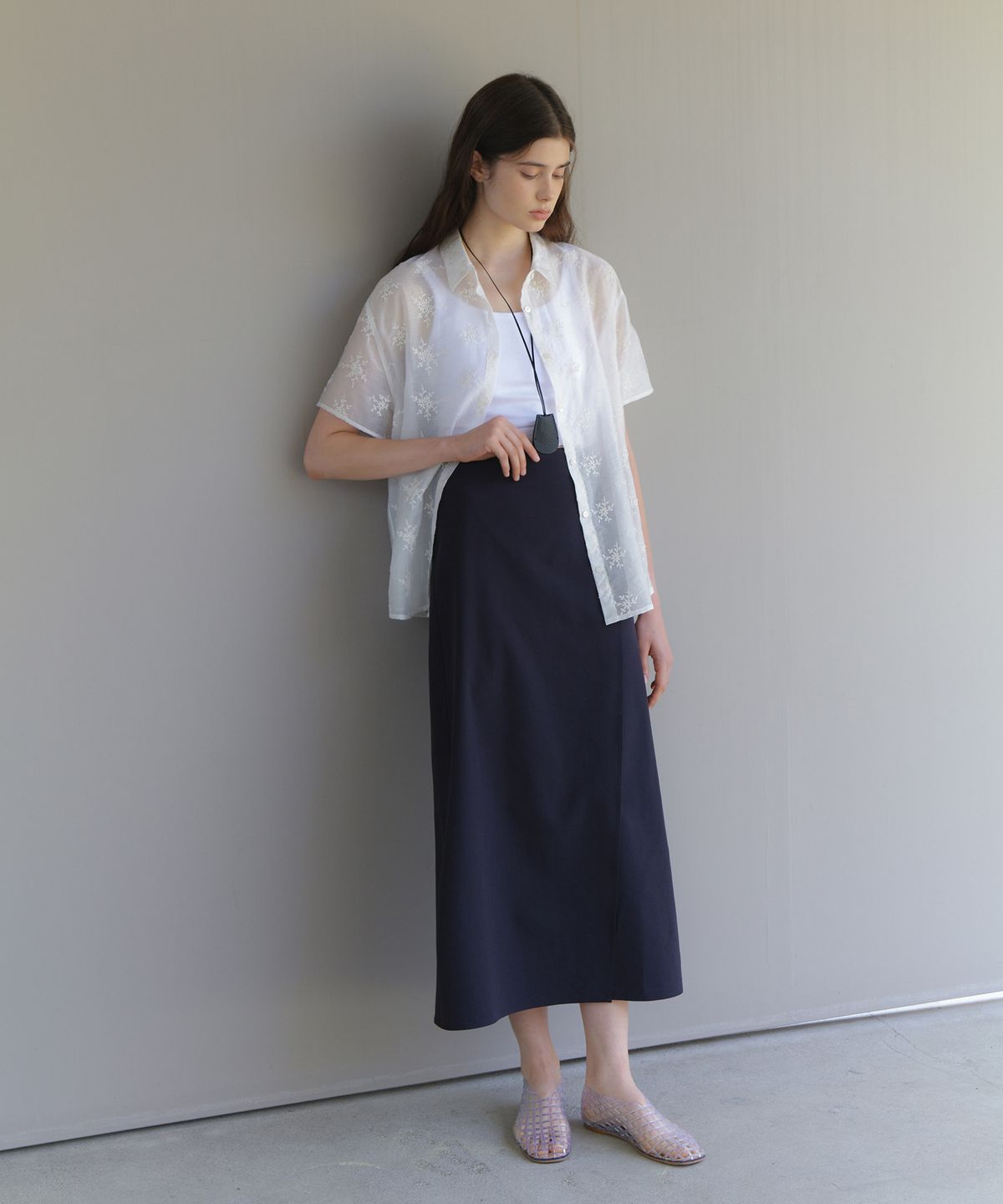 유라고(URAGO) Button wrap maxi skirt