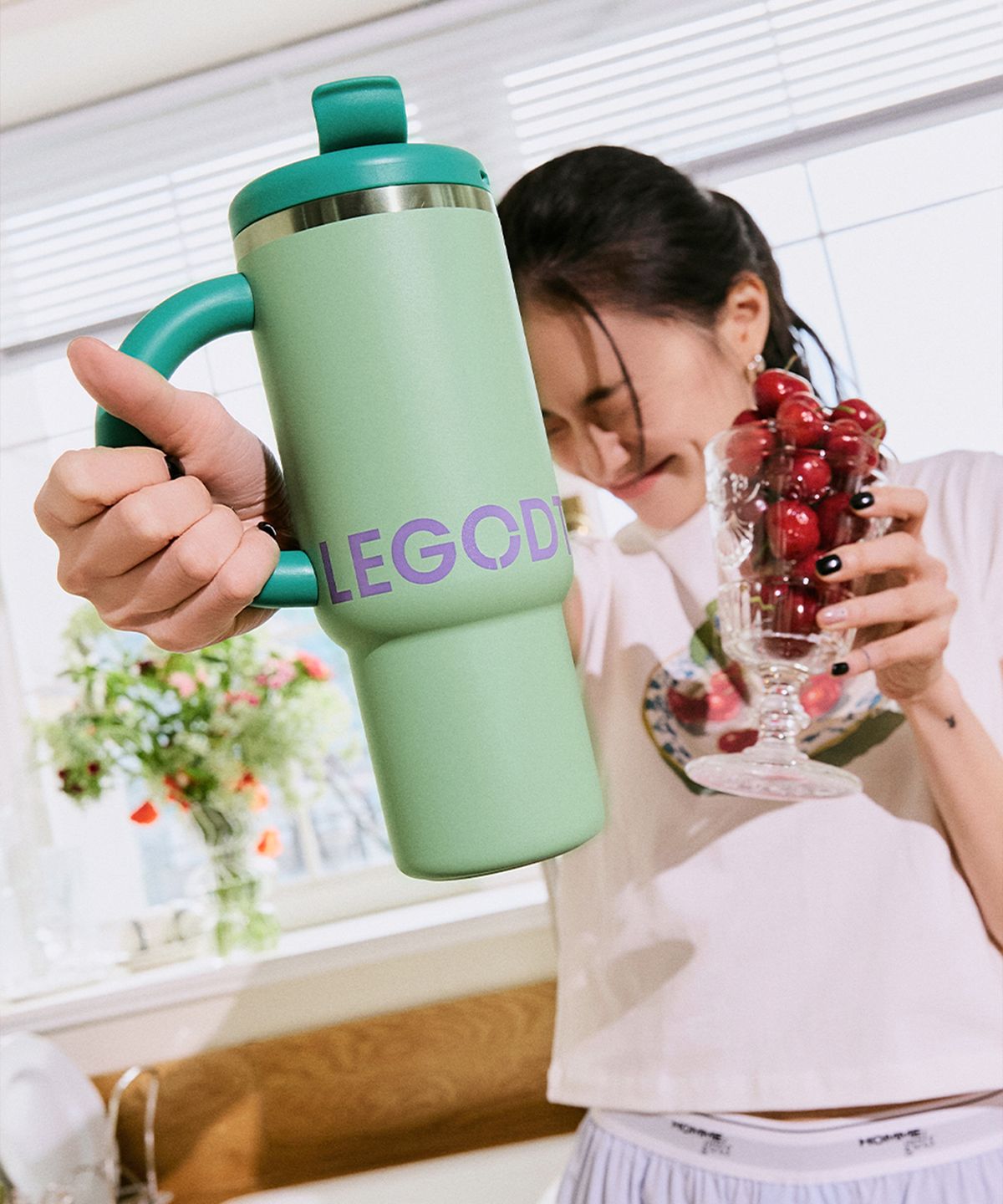 레고트(LEGODT) 루프 텀블러 핸디 1000ml+스트로우 캡 2p세트
