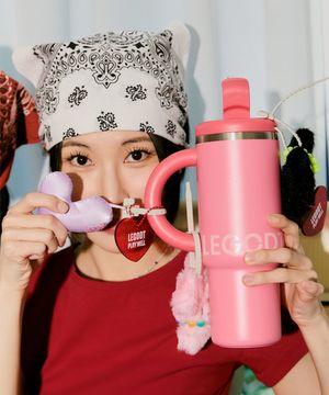 루프 텀블러 핸디 1000ml+키링 (하트미러)