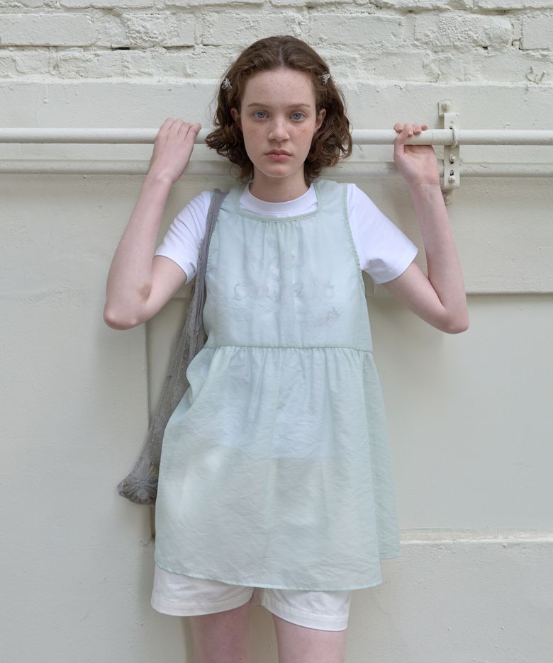 SHEER LACE ORGANZA DRESS_MINT