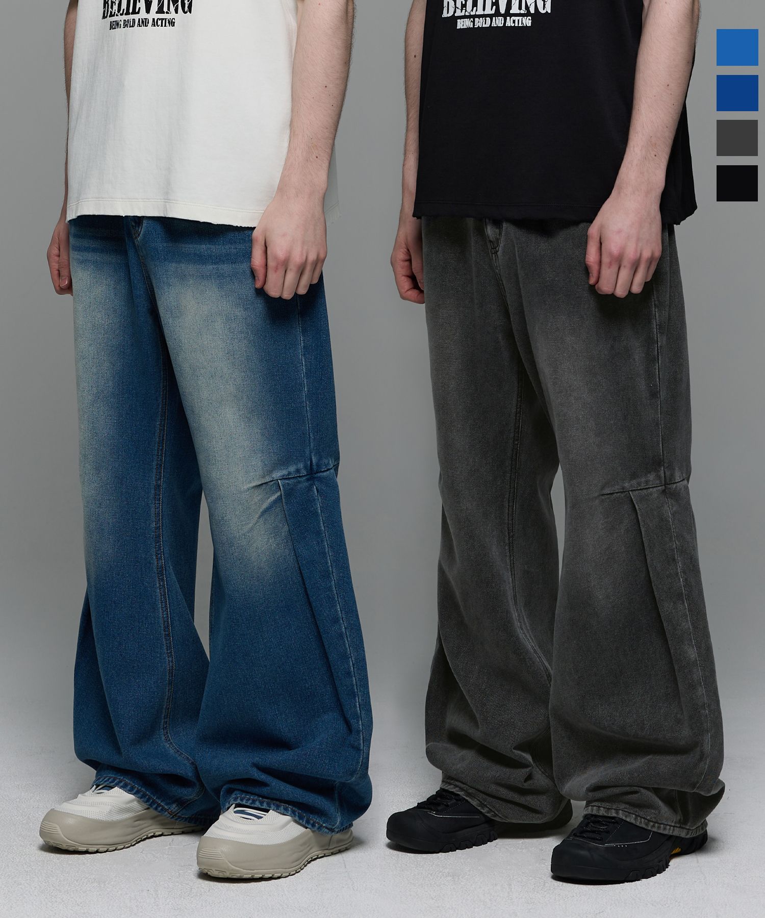 MUSINSA | HEDER HELEN Cut timber denim pants 4 Color