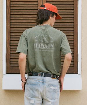 빈티지 워시드 포켓 반팔 티셔츠 카키_FR2KT71U