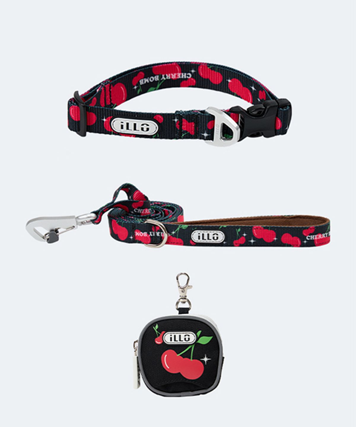일로(ILLO) 체리붐 CHERRYBOMB 오리지널 목줄 리쉬 풉백 SET