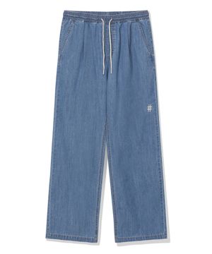 해시태그 밴딩 데님 팬츠(라이트 블루)