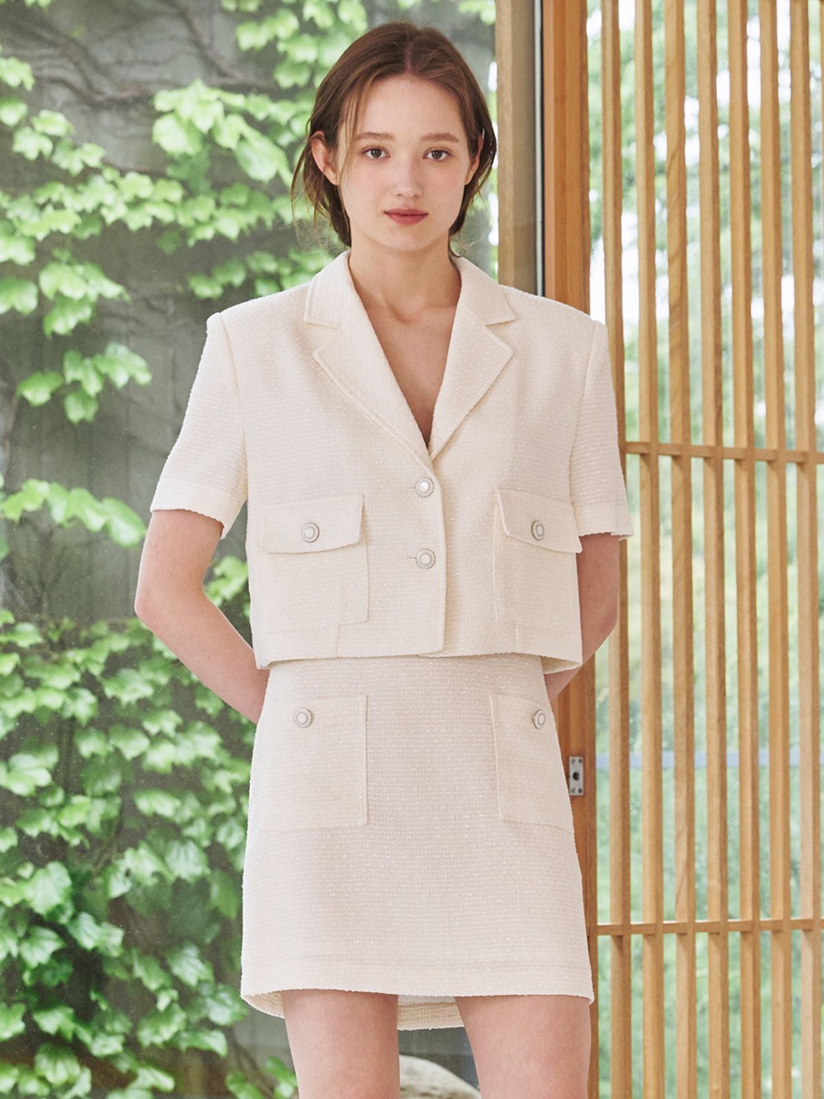 누브(NOUVE) 썸머 트위드 셋업 - 아이보리 / Summer Tweed Set-up - Ivory