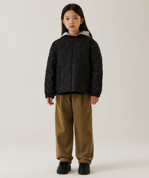 디태처블 후드 퀼티드 패딩 재킷 [블랙]