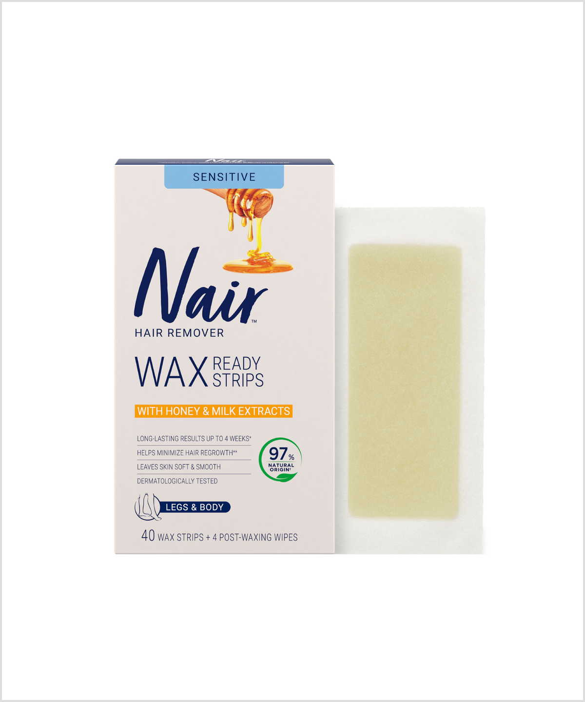 네어(NAIR) 바디제모 왁스스트립40+4매(허니&밀크)