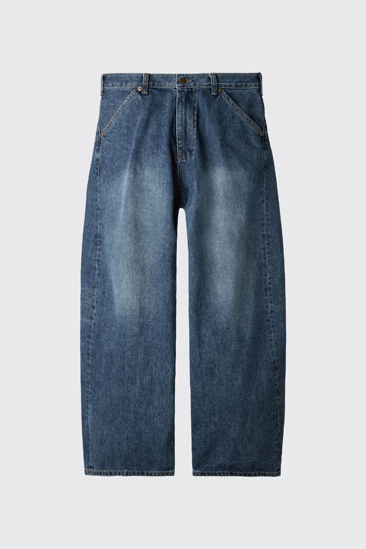 해칭룸(HATCHINGROOM) Wide Curve Jeans Washed Blue