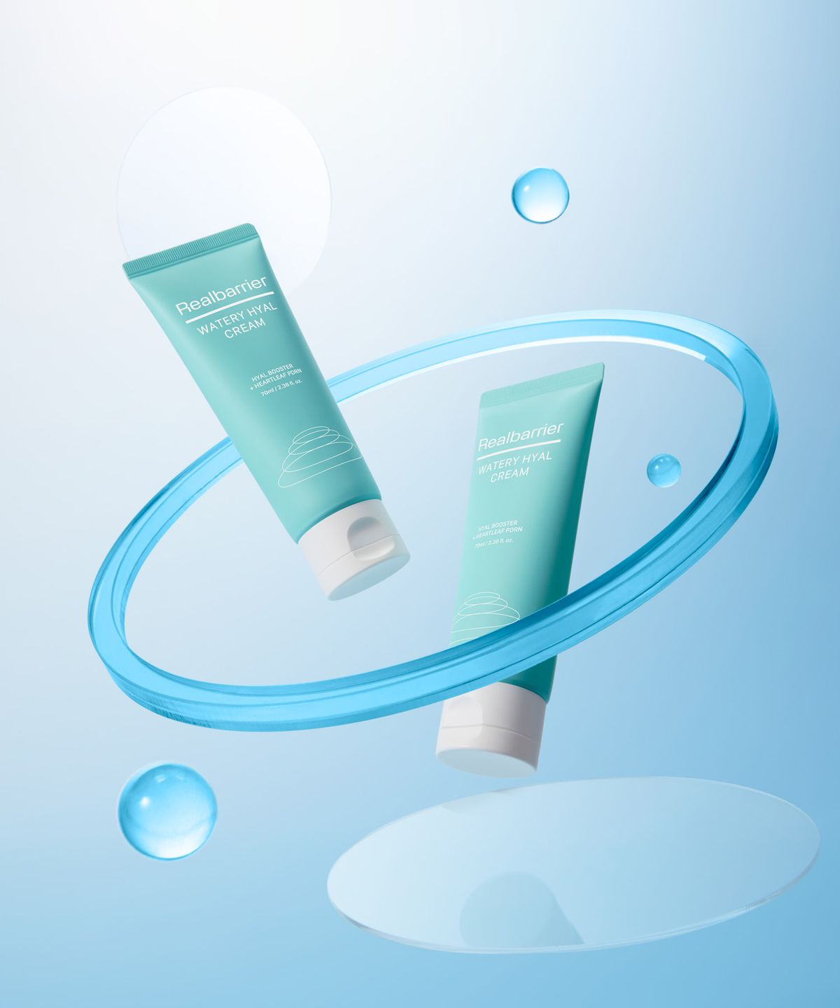 리얼베리어(REAL BARRIER) 워터리 히알 크림 70ML X2개+[증정]익스트림크림라이트25ML+모공브러쉬
