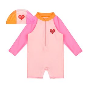 BB하트컬러블럭 모자오버롤스윔수트세트 BK5HMW72LP