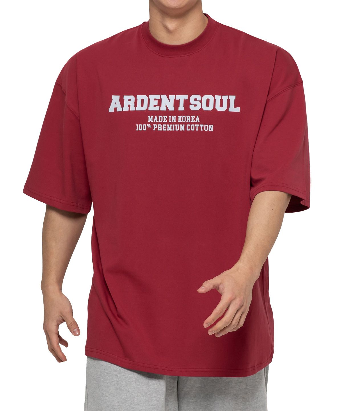 아던트소울(ARDENTSOUL) 프리미엄 오버핏 반팔(레드)