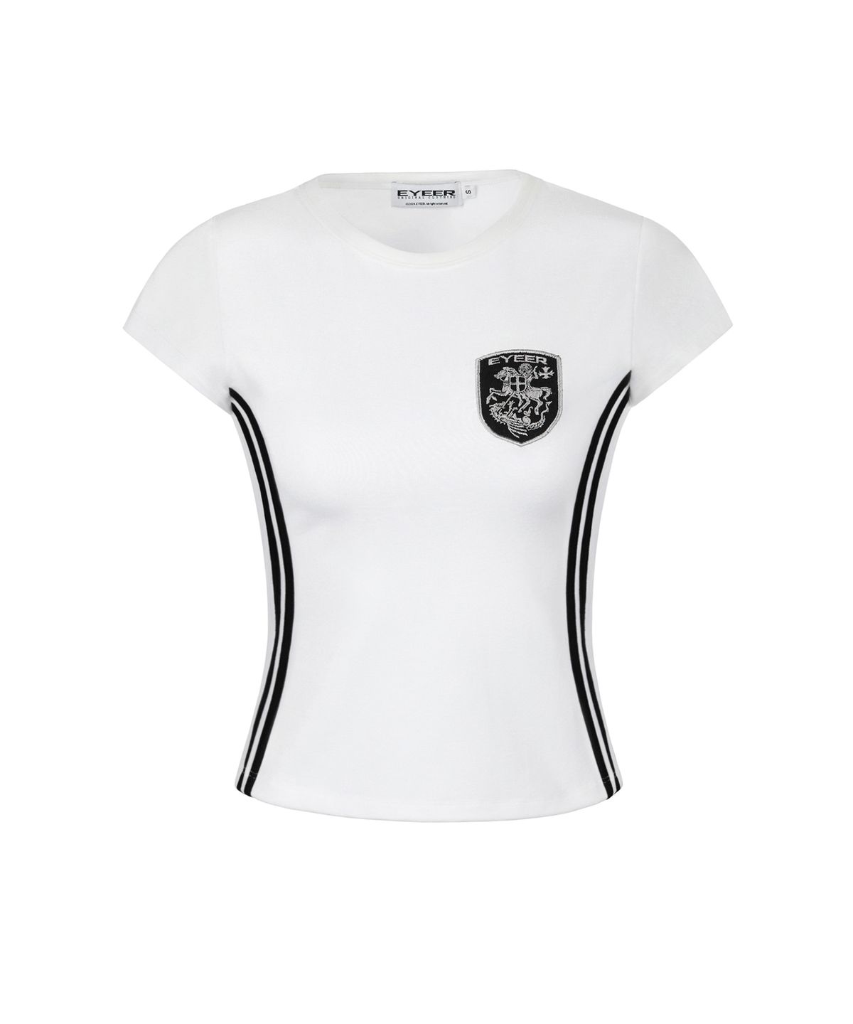 이와이이알(EYEER) Shield Logo Short Sleeve Top - White