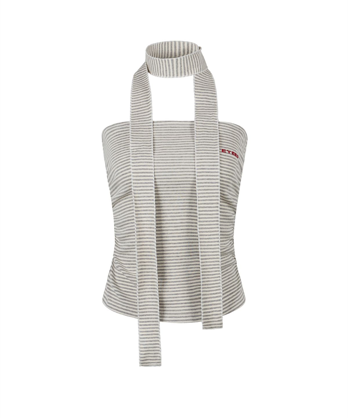 이와이이알(EYEER) Basic Logo Stripe Tube Top - Gray
