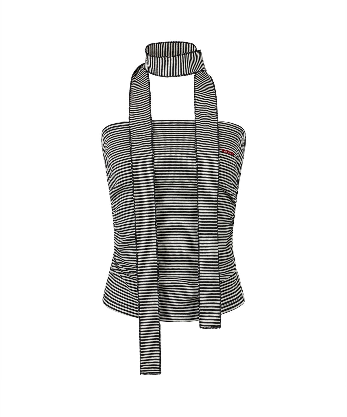 이와이이알(EYEER) Basic Logo Stripe Tube Top - Black