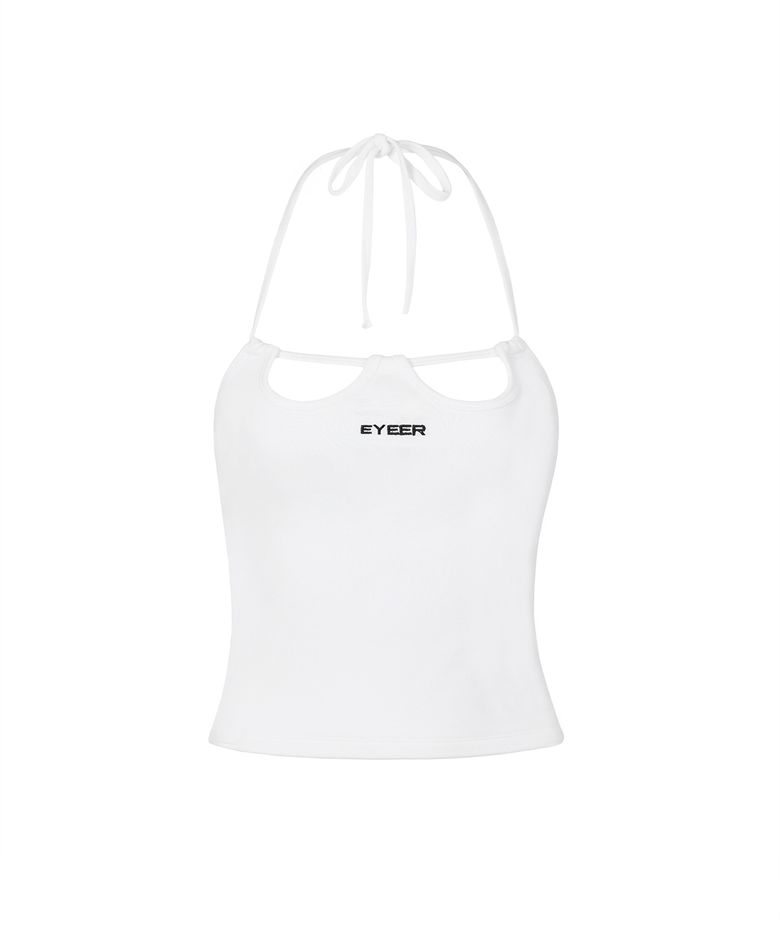 Front Cut-out String Top - White