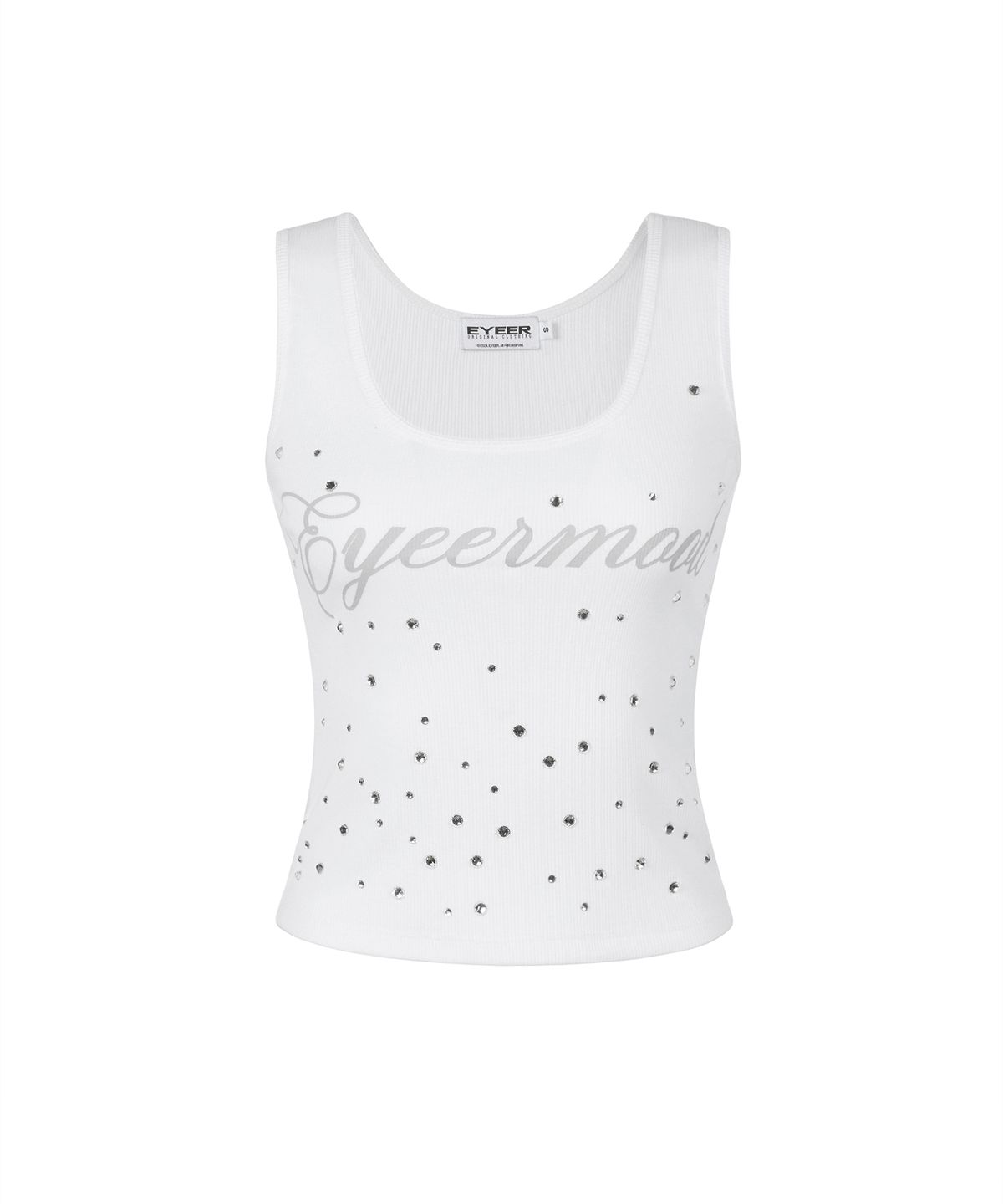 이와이이알(EYEER) Crystal Beads Tank Top - White