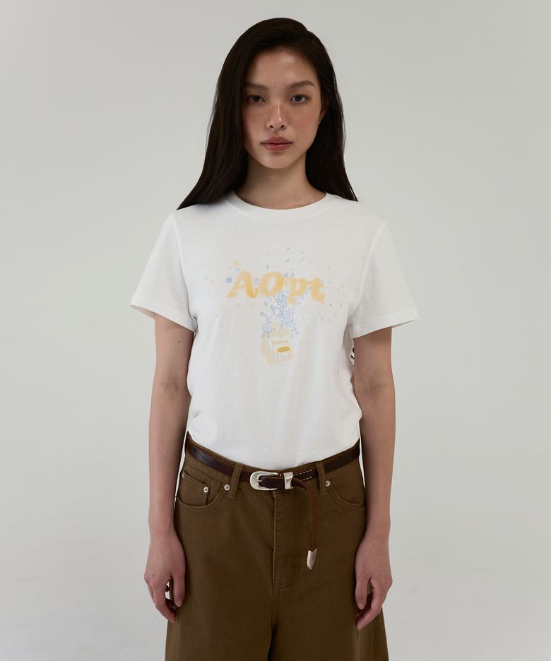 BUBBLY FIZZ UP T-SHIRT - YELLOW