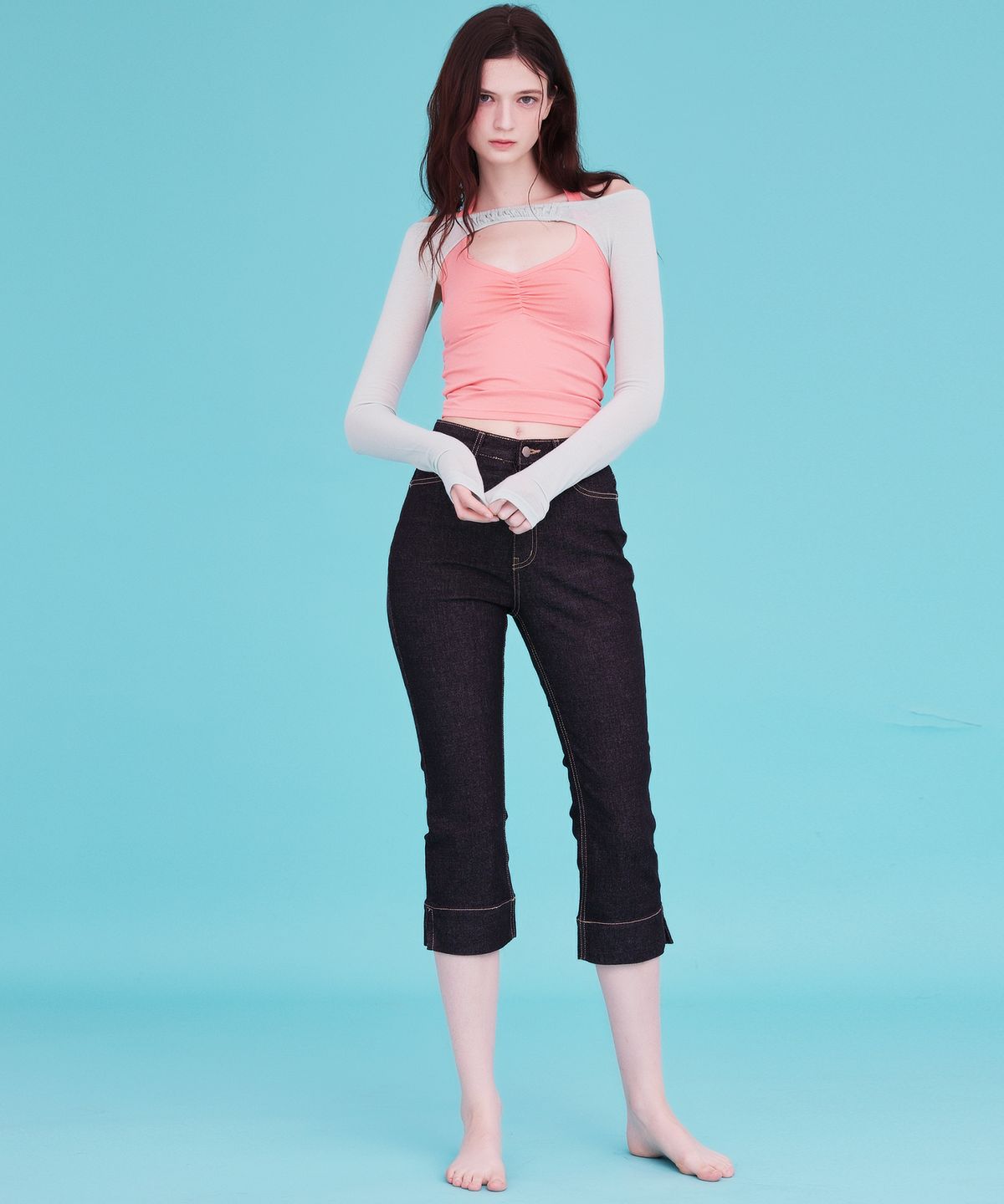에이알유(A.R.U) SHIRRING BOLERO