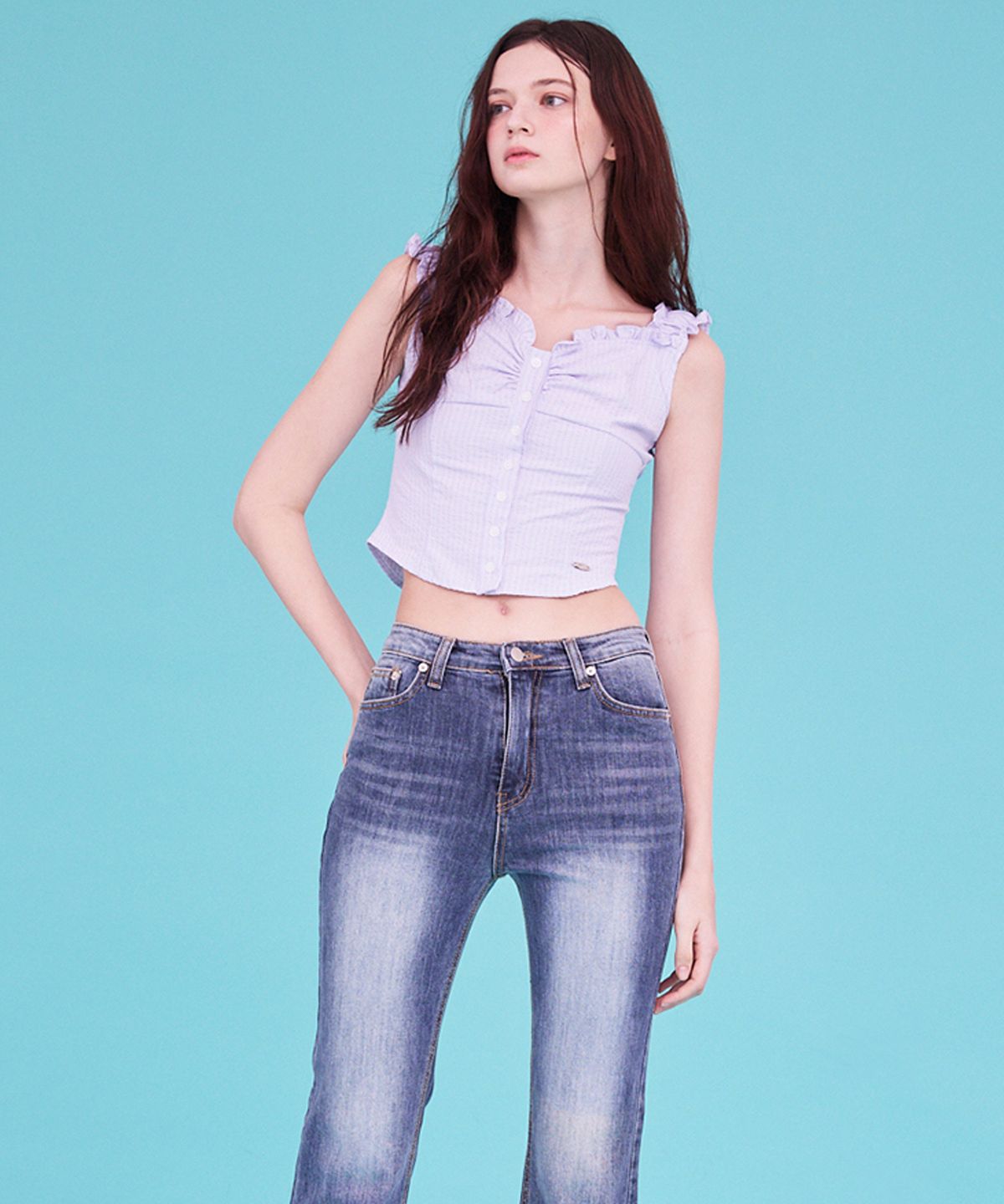 에이알유(A.R.U) RUFFLE SMOCK BLOUSE