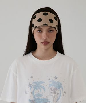DOT HAIR BAND - BEIGE