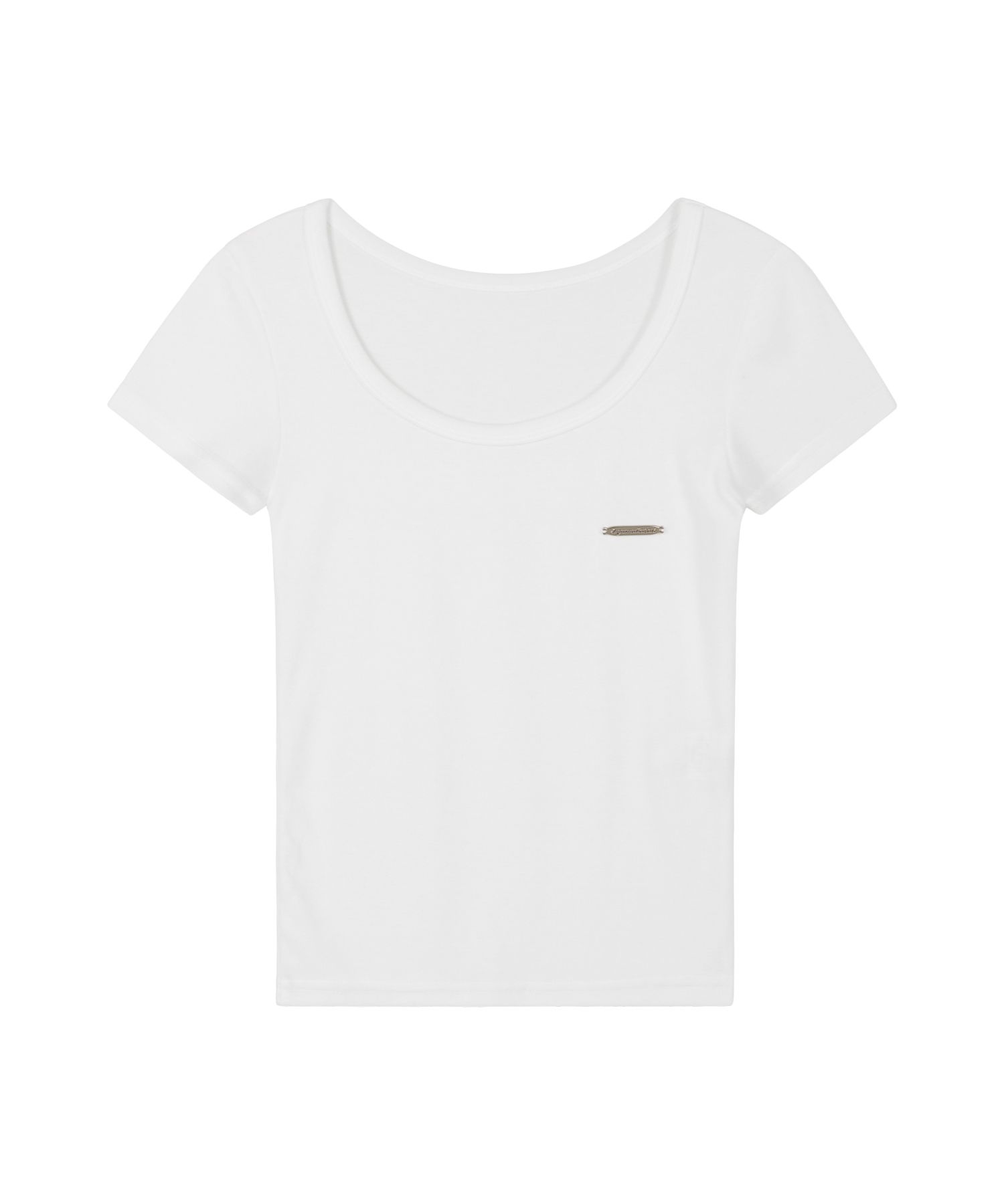 春夏新作 韓国人気ブランド[IUGAMAKARAS] U-NECK FITTED TOP MUSINSA公式 | IUGAMAKARAS U-Neck Fitted Half Top (White)
