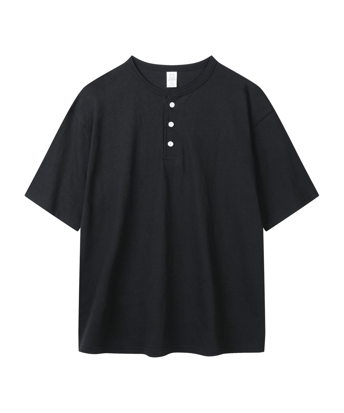 유니드가먼츠(YOUNEEDGARMENTS) 헨리넥 S/S 티셔츠 (블랙)