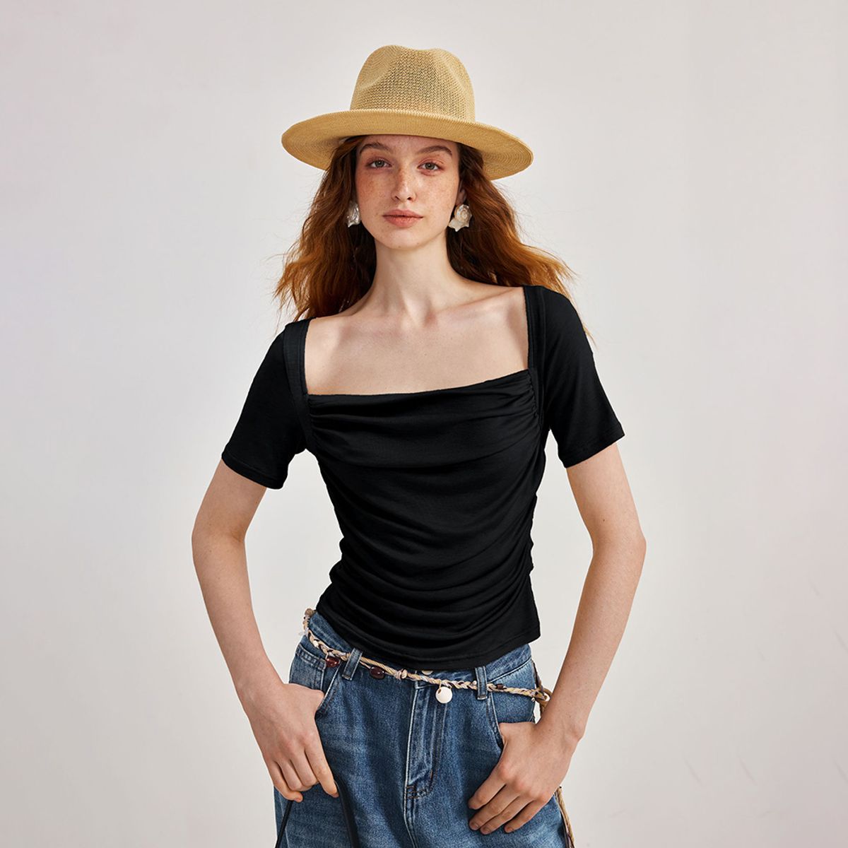 와이와이아이엠(YYIAM) YY_Wind tencel square neck top_3color